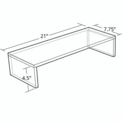 Azar Displays Clear Acrylic Monitor Riser 21"W X 7.75"D X 4.5"H -Furniture Specialty Store GUEST 506c6ce5 0292 4f10 94a6 07a53c38d36b