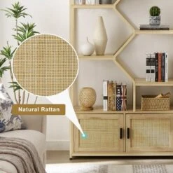 7-Tier Rattan Storage Bookshelf With 2 Doors, Natural – ModernLuxe -Furniture Specialty Store GUEST 50b77108 19cf 42d7 bae5 e03d929e27d8