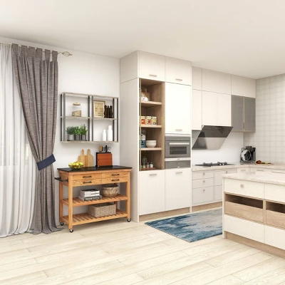 Coastal Wood Kitchen Cart Brown - Olivia & May 17 Coastal Wood Kitchen Cart Brown - Olivia & May - Image 15