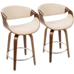 Set Of 2 Curvini Mid-Century Modern Counter Height Barstools - LumiSource -Furniture Specialty Store GUEST 513ce8a8 593e 41bb bcf8 a8537096ecfc