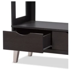 62.4" 2 Drawers Kalien Modern And Contemporary Bookshelf With Display Shelves Espresso Brown - Baxton Studio -Furniture Specialty Store GUEST 5152cc3e 2b50 4e7d a4c2 7efbf9995a6a