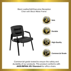 Emma And Oliver Black LeatherSoft Executive Reception Chair - Guest Chair -Furniture Specialty Store GUEST 51a1e283 73fc 4ef9 8d07 8c8b9d8791ee