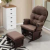 HOMCOM Nursery Glider Rocking Chair With Ottoman, Thick Padded Cushion Seating And Wood Base -Furniture Specialty Store GUEST 51f3d2c0 4042 4750 a192 f7baa24d9254