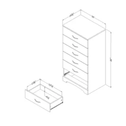 Step One 6 Drawer Lingerie Chest Gray - South Shore -Furniture Specialty Store GUEST 52507c76 f5f3 4b5a ae6f 3acc6b67e086