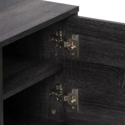 Hollywood Wood Grain TV Stand For TVs Up To 55" With Doors Dark Gray - CorLiving -Furniture Specialty Store GUEST 52f34b31 6cdb 4137 ba60 fd7a0eb3dd8d