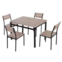 HOMCOM 5-Piece Dining Table Furniture Set Modern Industrial Table With 4 Chairs For Dining Room, Kitchen -Furniture Specialty Store GUEST 537b6064 e852 4381 90fe ad7b7dc3a34b