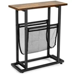 Costway 2PCS Industrial End Side Table Nightstand With Mesh Holder Rustic Brown -Furniture Specialty Store GUEST 53ef9781 bd58 4aa8 a737 6db9c463b349