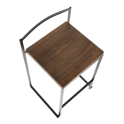 Set Of 2 Fuji Contemporary Stackable Barstools - LumiSource 8 Set Of 2 Fuji Contemporary Stackable Barstools - LumiSource - Image 6