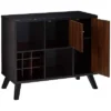Wooden Wine Bar Storage Cabinet With 2 Door Cabinet And Storage Cubes Black/Brown - Benzara -Furniture Specialty Store GUEST 5411638c d1cf 42f5 8d79 6df1a04ef292