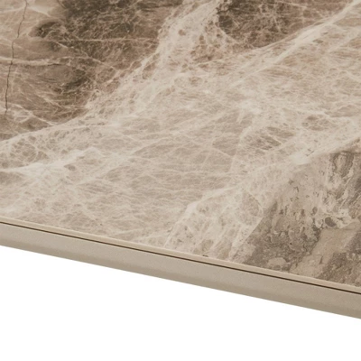 Otello Ceramic And Metal Rectangular Dining Table Silver - Armen Living 7 Otello Ceramic And Metal Rectangular Dining Table Silver - Armen Living - Image 5