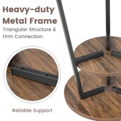 Costway 2PCS 2-Tier Bedside End Table Round Nightstand For Bedroom Living Room Brown/Walnut -Furniture Specialty Store GUEST 54551c92 9ece 4800 bb1d 60808beb1ef9