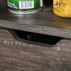 HOMCOM Industrial Sideboard, Freestanding Coffee Bar Cabinet, Buffet Cabinet With 2 Drawers, 2 Shelves & Metal Mesh Door, Dark Brown/Black -Furniture Specialty Store GUEST 5479691c a479 4bf3 b0a4 75c178a4cd64