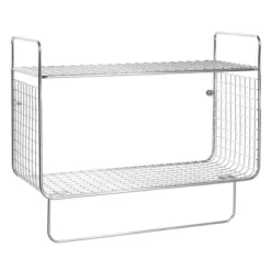 MDesign 2 Tier Storage Organizer Bath Shelf With Towel Bar, Wall Mount -Furniture Specialty Store GUEST 548aa998 9a65 453d 9be7 1123a7c1b57c