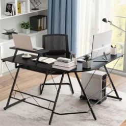 Costway L Shaped Computer Desk Home Office Workstation W/ Movable Monitor Stand -Furniture Specialty Store GUEST 548e2587 dc22 4e29 8844 30a075ffe500