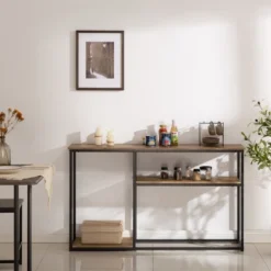 Zenvida Console Table, 3 Tier Sofa Table, Entryway Industrial Accent Table