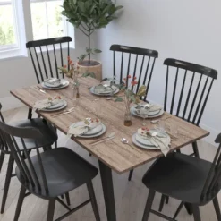 Merrick Lane Rectangular Dining Table - Wood Finish Kitchen Table With Retro Hairpin Legs -Furniture Specialty Store GUEST 558ea64a 2497 470f 8d7d d3476588e70a