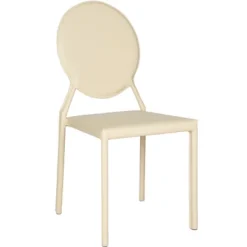 Warner Round Back Leather Side Chair (Set Of 2) - Butter Cream - Safavieh -Furniture Specialty Store GUEST 55aa9ce3 7945 4f82 b614 6a36ebc55f15