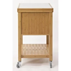 Kenta Bamboo Kitchen Cart With Stainless Steel Top Natural - Boraam -Furniture Specialty Store GUEST 56a7cf96 855b 41c8 bfa4 a2b7aef8b0a5
