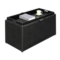 Sheridan Storage Bench W/2 Side Ottomans Black - Breighton Home -Furniture Specialty Store GUEST 56deb670 c5dc 46cf b3b8 631b3834fbfd