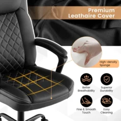 Costway Adjustable Office Desk Chair Ergonomic Executive Chair With Padded Headrest Armrest -Furniture Specialty Store GUEST 5712ef18 93dc 43e1 a38c a4983bca23c0