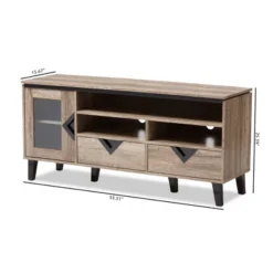 Cardiff Modern And Contemporary Wood TV Stand For TVs Up To 55" - Light Brown - Baxton Studio -Furniture Specialty Store GUEST 574d62ce 4916 4148 9da1 cd2f588a4768