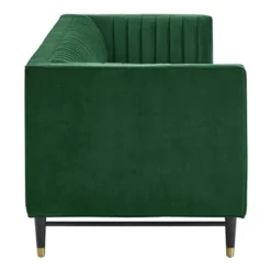 Devote Channel Tufted Performance Velvet Sofa Emerald - Modway