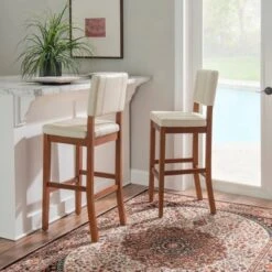 Milano Padded Barstool Upholstered Seat & Back - Linon -Furniture Specialty Store GUEST 579aec19 e3f0 439e bce4 072daef5ef1e