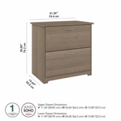Cabot 2 Drawer File Cabinet Ash Gray - Bush Furniture -Furniture Specialty Store GUEST 58812dba 267e 4901 b137 d492cb979392