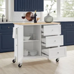 Soren Wood Top Kitchen Island/Cart Natural/White - Crosley -Furniture Specialty Store GUEST 589ebe61 bf95 4f9f 8320 7845b763ef6d