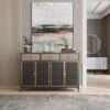 47.64" Freestanding 4 Door Sideboard With 3 Top Drawers, Dark Gray - ModernLuxe -Furniture Specialty Store GUEST 59a8f9b8 03b1 413f 9962 93afd4cfb4bf