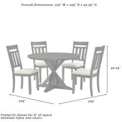Hayden 5pc Round Dining Set Table With 4 Slat Back Chairs Slate - Crosley -Furniture Specialty Store GUEST 5b4faa98 1155 4891 b118 013829e30335