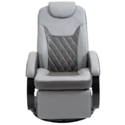 HOMCOM PU Recliner Reading Armchair With Footrest, Headrest And Round Steel/Wood Base For Living Room Or Office, Gray 10 HOMCOM PU Recliner Reading Armchair With Footrest, Headrest And Round Steel/Wood Base For Living Room Or Office, Gray -Furniture Specialty Store GUEST 5b796c46 0d1b 465a be93 10690326ceda