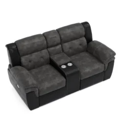 Melio Loveseat With 2 Powered Recliners Gray/Black - HOMES: Inside + Out -Furniture Specialty Store GUEST 5c2e8a4a 3896 4ce4 b031 27a4070c4053