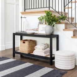 Console Table With Woven Rattan Shelf Black - Threshold™ Designed With Studio McGee -Furniture Specialty Store GUEST 5cacba25 9de0 4a9b 86d8 dd94f14308e1