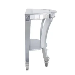 Lupina Glam Demilune Console Table Matte Silver - Aiden Lane -Furniture Specialty Store GUEST 5ccd5fc3 8b17 4d45 ae33 5ed2d7594fcd