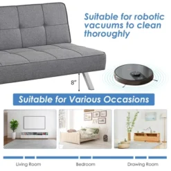 Costway Convertible Futon Sofa Bed Adjustable Sleeper With Stainless Steel Legs -Furniture Specialty Store GUEST 5ccdc87b 13ac 47e8 9f88 57737bf5d32d