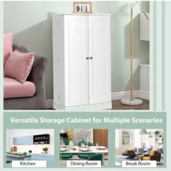 Costway 41'' Farmhouse Kitchen Pantry Storage Cabinet W/Doors Adjustable Shelves -Furniture Specialty Store GUEST 5d8926ee a298 48a2 a766 aad67e347e56