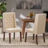 Set Of 2 Blount Wooden Dining Chairs With Fabric Cushions Beige/Natural Finish - Christopher Knight Home -Furniture Specialty Store GUEST 5da23e74 dae1 409c 8f76 9a1e7b4b31f0