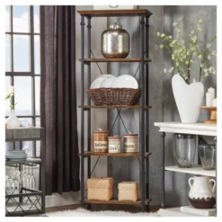 Ronay Rustic Industrial Etagere Bookshelf - Inspire Q -Furniture Specialty Store GUEST 5db3c64d c1bb 455e a7c7 f2fe7e144f58