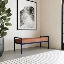 Modern Meta Bench Spice Velvet - HomePop 12 Modern Meta Bench Spice Velvet - HomePop -Furniture Specialty Store GUEST 5e46b114 f297 4fe1 a9f2 64efe2cc68e5