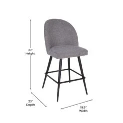 Merrick Lane Set Of 2 Modern Armless Counter Stools With Contoured Backs, Steel Frames, And Integrated Footrests -Furniture Specialty Store GUEST 5eb27741 46ba 4181 a99f fc3dac4f12ee