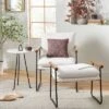 Cushioned Metal & Wood Accent Arm Chair - Cream/Black - Hearth & Hand™ With Magnolia -Furniture Specialty Store GUEST 5f0e5097 918e 4add b8ce 8003a991a2a4