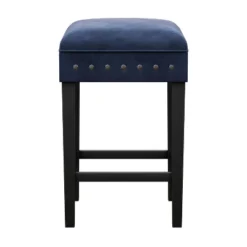 Cassidy Wood Upholstered Backless Counter Height Stool Black/Blue Velvet - Hillsdale Furniture -Furniture Specialty Store GUEST 5f6e6a3d 3ba5 4bc1 84aa a8ff187a6b2e