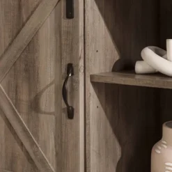 Clarabelle Double Sliding X Barn Door TV Stand For TVs Up To 80" - Saracina Home -Furniture Specialty Store GUEST 5ff10700 2a62 4d9e 9e05 6dc0284af12e