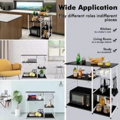 Costway Industrial Kitchen Baker's Rack Microwave Stand Utility Home Shelf W/ 6 Hooks -Furniture Specialty Store GUEST 607acb60 8edb 4d30 8f98 a997693f4b9c