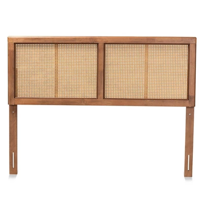 Full Gilbert Wood And Synthetic Rattan Headboard Walnut - Baxton Studio 3 Full Gilbert Wood And Synthetic Rattan Headboard Walnut - Baxton Studio