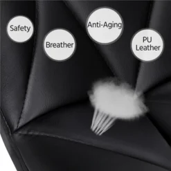 Yaheetech 2pcs Adjustable Modern PU Leather Swivel Bar Stools With Backrest -Furniture Specialty Store GUEST 60ef3ca6 7e10 4d1e a65f 828187ac1352