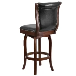 Merrick Lane Wood Stool In With Button Tufted Faux Leather Seat And Back And Footrest -Furniture Specialty Store GUEST 616dc8bc 0b86 4cc4 855f ea84aa8d7911