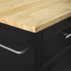 Full Savannah Wood Top Kitchen Island Cart Black/Natural - Crosley -Furniture Specialty Store GUEST 61d06436 bec5 436e b160 98291a0c90ae