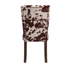 Set Of 2 Quinby Parson Dining Chair Wood Brown Cowhide - Inspire Q -Furniture Specialty Store GUEST 621aa4b9 6c30 44f1 9776 e79c2775080e